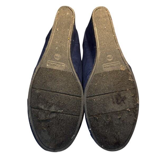 Hot Tomatoe  11 Blue Suede Women's Chelsea Boots Shoes 2 1/2 Wedge Heel - Picture 6 of 8